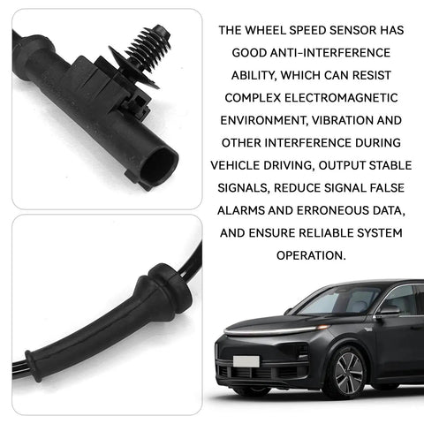 Rear Left ABS Wheel Speed Sensor Replacement for Heyue Models Auto Anti Lock Brake Sensor with vehicle and close-up details.