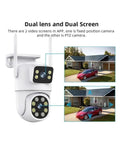 Badass Dual Lens 8Mp Ptz Wifi Security Camera With AI Human Detection And Auto Tracking showing dual lens for monitoring.
