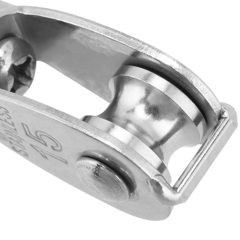 Heavy Duty Single Pulley Block Kit For Lifting And Hanging, 304 Stainless Steel Wire Rope Pulley Wheel, M15 Roller Pulley, Rust Resistant Roller, 20 Pack close-up of stainless steel pulley wheel and swivel ring