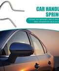 Close-up of car window with metal handle spring, illustrating usage for the 20 Piece Car Window Crank Retainer Clip Set for Most Vehicles.