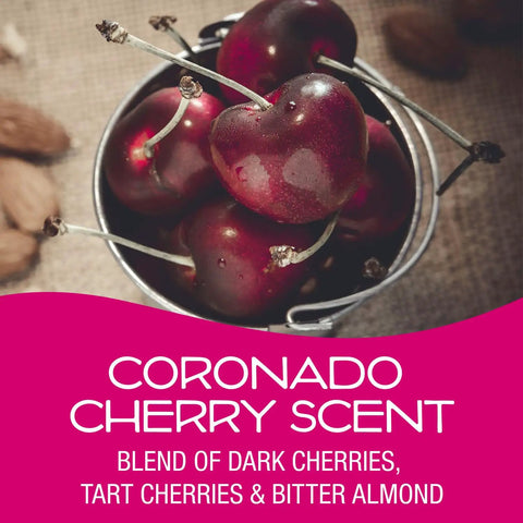 Power Bloc Car Air Freshener Coronado Cherry Scent With Biodegradable Fiber Pad And Up To 45 Day Longevity Eco Friendly Design For A Fresh Ride Made In The USA, cherry graphic