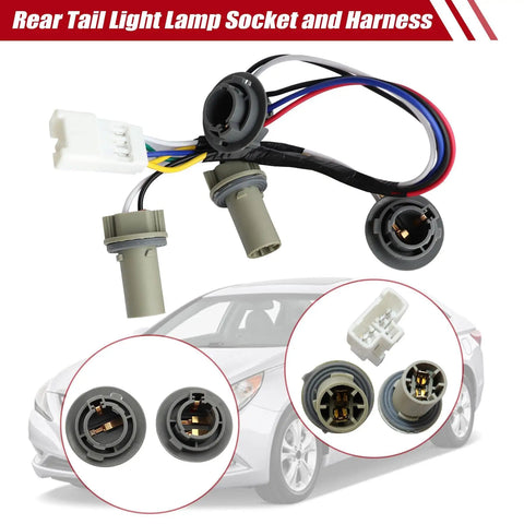 Rear Tail Light Socket And Wiring Harness Replacement For Hyundai Sonata Sedan 2011 2012 2013 2014 2.0L 2.4L Direct Fit Plug And Play Connector 92450-3Q000