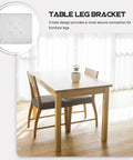 Table leg bracket with 5-hole design, made from galvanized steel, ensuring secure connection for furniture legs.