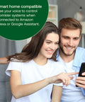 Couple using a smartphone for 8 Zone Smart WiFi Sprinkler Timer For Indoor And Outdoor Use You Control From The App With Alexa Compatibility