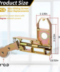 Premium Heavy Duty Four Pack Sliding Screen Door Rollers With One Inch Concave Wheels And Height Adjusting Screws. Size details shown.