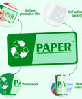Four Pack Recycle Stickers For Trash Bins Self Adhesive Waterproof Durable And Fade Resistant Recycling Labels
