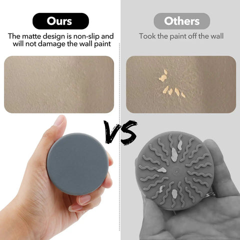Comparison of 4 Pack Baby Gate Wall Protector Cups For Child Safety And Pet Gates Frosted Matte Non Slip Guards, undamaged vs. damaged wall