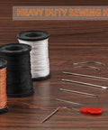 Heavy Duty Nylon Upholstery Sewing Kit With 3 Color Nylon Threads 73.5 Yards Each 7 Curved Needles Gourd Style Threader