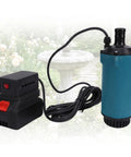 Heavy Duty 21V Cordless Submersible Sump Pump For Basement Floods And Garden Drains Delivers A Freakin Smooth 120L Per Hour Flow Rate With Hassle Free Battery Power And Zero Tangled Cords, showing unit with battery and cable.