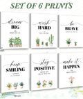 Fresh Plant Motif Acoustic Wall Panels 6 Pack Self Adhesive Sound Absorbing Room Decor 12X16 Inches Thick Polyester Fiber Home Studio Echo Killer Slays Bad Acoustics Brings That Laid Back Vibe With Quick Peel And Stick Installation set of 6 prints with motivational quotes and plant illustrations.