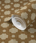 Premium Moroccan Wallpaper Roll With Matte Linen Texture And Hella Durable Non Toxic Finish For Busy Spaces, brown linen texture.