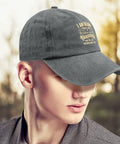 Model wearing Lightweight Distressed Baseball Cap For Women With Washed Low Profile Style, Adjustable Buckle Strap outdoors.