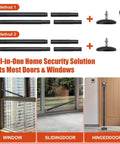 Beefed Up Heavy Duty Door Security Bar With Upgraded Anti Slip Base 28 To 52 Inches Adjustable Barricade Jammer on doors and windows