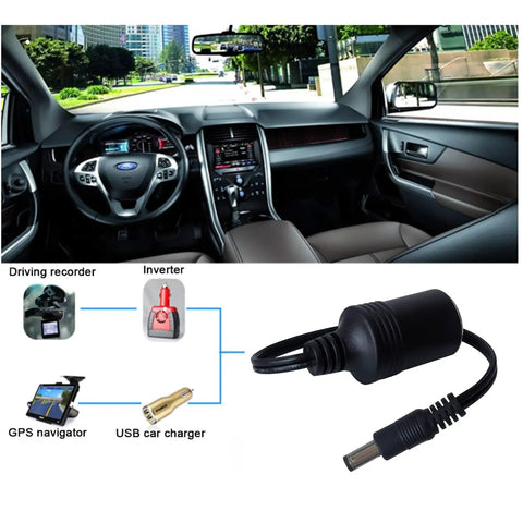 Cigarette Lighter Power Supply Cable 2 Pack Male Cigarette Lighter Socket To DC 5.5mm 2.1mm Plug Jack Adapter in car setup