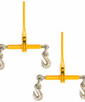 2 Pack Heavy Duty Ratchet Load Binders for 3/8 to 1/2 Inch Grade 70 Chain, 12,000 Lbs Working Load Limit, flat lay view