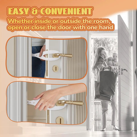 Heavy Duty Adjustable Cat Door Latch Keeps Pups Out While Cats Roam Free 2.5 To 6 Inch White Two Pack in use for easy one-handed door operation.