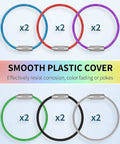 4 Inch Wire Keychain Cable 12 Pack In 6 Assorted Colors Heavy Duty Connectable Loop For Outdoor Hiking Travel Rugged Stainless Steel Key Ring Holder For Everyday Carry And Luggage Tag Keeper