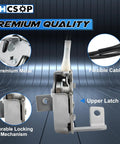 Ford F150 and F250 Right Side Upper Rear Door Lock Latch And Cable Assembly direct fit replacement, premium metal, flexible cable