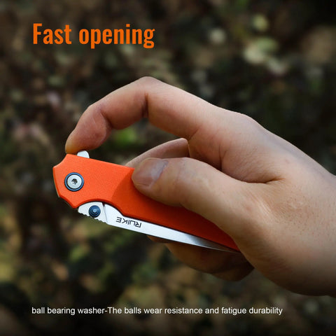 Your Go To Everyday Carry Folding Pocket Knife With 3.39 Inch 14C28N Blade, G10 Handle, Deep Carry Clip shown in hand
