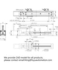 Tiny But Mighty Mini Linear Motion Guide Actuator With 200mm Stroke Aluminum Linear Rail Ball Screw technical drawing