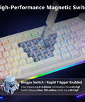Ultra Durable 8Khz Magnetic Hall Effect Mechanical Gaming Board Featuring Clutch Rapid Trigger Keys with Bingyu switches.