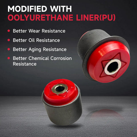 PU bushings from Front Upper Control Arms Kit With PU Bushings And Ball Joints For Ford F150 2009 2014 showing durability features.