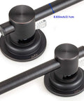 Close-up of Oil Rubbed Bronze 24 Inch Suction Cup Towel Bar Removable Vacuum Towel Holder showing base and suction mechanism.