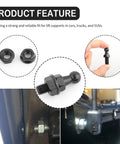Set Of 4 Ball Studs For Gas Struts With Hardware Nuts, 5 Sixteen By 18 Thread, Three Fifths Inch Long Shank, 10mm Ball Head