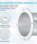 Heavy Duty Duct Connector Flange 5.2 Inch Silver Galvanized Steel Round Dust Collection Fittings for Dryer Vent Exhaust Pipe Hose