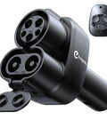 Premium 2In1 Ccs And J1772 To Tesla Charging Adapter Compatible With 2021 Through 2026 Model 3 Y S X showing dual ports and durable design.