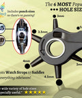 Pro Grade Belt Hole Punch Set With Ruler And Awl For Leather Craft Watch Straps Bag Straps Showing 6 Punch Sizes