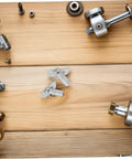 Rugged As Nails Scaffolding Locking Pins Made From Heavy Duty Steel Q235 Set Of Twenty Detachable Coupling Fasteners on wood surface.