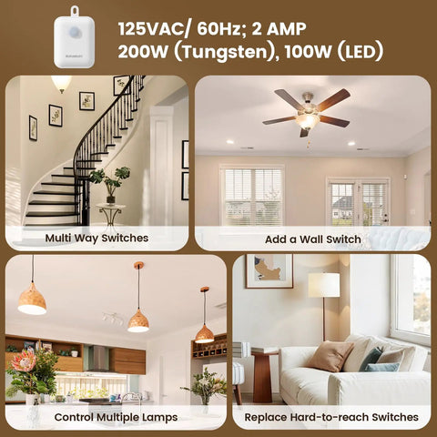 Three Way Wireless Light Switch and Receiver Kit Upgrade Works With Your Existing Switch No Neutral Wire Needed Decora Compatible