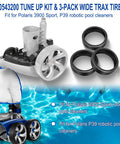 Tune Up Rebuild Kit With Gearbox Assembly And 3 Pack Wide Trax Tires For Polaris 3900 Sport P39 Robotic Pool Cleaner Replacement