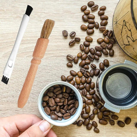 Five Piece Coffee Brush Set For Espresso Lovers, Pro Cleaning Kit With Wooden Grinder Brush And Nylon Coffee Machine Group Head Brushes, Easy Grinder Cleanup, Perfect For Home Or Cafe Machines