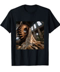 Cool Vintage Industrial Abandoned Factory Gear Machine Tee With Classic Fit Lightweight Black Cotton Short Sleeve Shirt For Everyday Wear featuring detailed gear design.