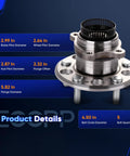 Rear Wheel Hub And Bearing Assembly 512340 Fit For Hyundai Elantra 2007 2012 With ABS 5 Lug 2 Pack Drop In Replacement OE Quality Direct Fit No Modifications Needed with dimensions shown