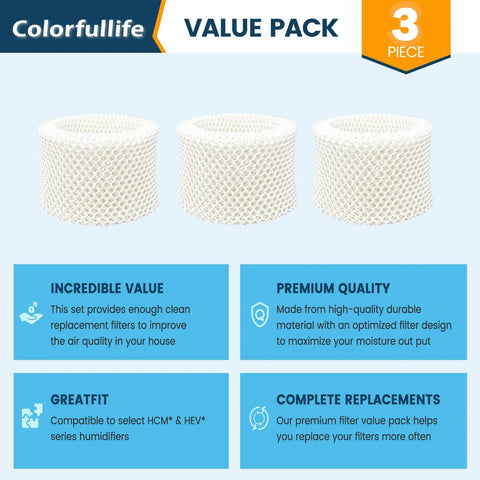 Image of HAC 504 Humidifier Wicking Filters 3 Pack for Honeywell Humidifiers Easy Install Replacement Filter A with packaging details.