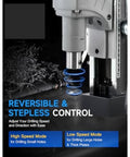 Portable Magnetic Drill Press For Metal with stepless speed control for precision drilling on various materials.