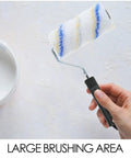 Top Shelf Three Piece Paint Roller Brush Set With Comfort Grip Handle And Ultra Soft Protective Bristles For Slick Wall Coverage and Zero Fuss, showcasing large roller.