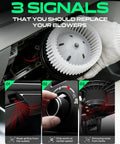 Image explaining 3 signs to replace AC blower for Hyundai Kia Azera Elantra Sonata Cadenza Forte using Straight Fire Top Shelf Front Ac Heater Blower Motor Replacement.