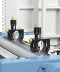 Pro Grade Adjustable Magnetic Planer Jointer Knife Vernier Setter Jig Gauge shown installed on cutter block