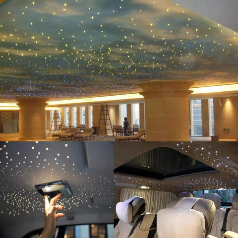 16W RGBW Twinkle Fiber Optic Lights With App Control, Music Activated, star ceiling light kit in car and home setup