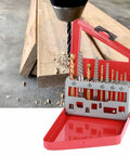 Top Tier 10-Piece Drill Bit Screw Extractor Set Made From Heavy Duty Alloy Steel Left Hand Extractor Kit For Removing Broken Stuck Screws In Garage Shop And Heavy Equipment Jobs That Are Totally Worth The Hype. 10pc alloy steel set with labeled 5/64 to 19/64 drill bits in red case