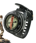 Waterproof Luminous Compass For Hiking And Camping With Precise Navigation And All Weather Durability, close-up view with secure strap