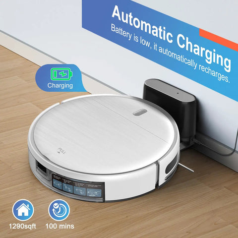 Two In One Robot Vacuum And Mop With App Control Alexa Voice Control Slim Two Point Eight Seven Inch Profile Self Charging