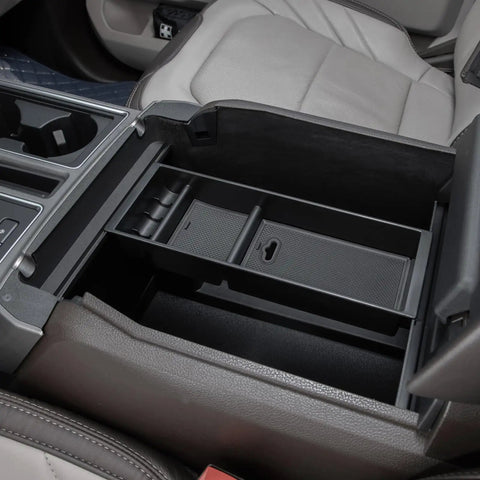 Center Console Organizer Insert For 2024 2025 2026 Ford F150 And F150 Lightning ABS Plastic Half Sized Tray Armrest Storage Box