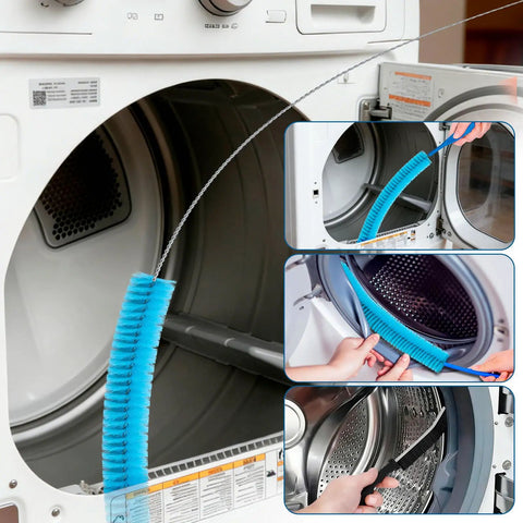 Pro Grade Four Piece Dryer Vent Cleaning Kit With Flexible Vacuum Hose Lint Brush Crevice Tool And Universal Adapters in action