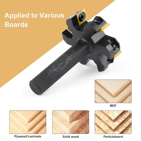 Beast 2 Inch Cutting Diameter Spoilboard Surfacing Router Bit with TiN Coated Carbide Inserts for Wood Planing