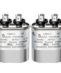 5uF Dual Run Oval Capacitor 370 To 440VAC CBB65-V Built Tough For Air Conditioners HVAC Systems Including Condenser Heat Pumps